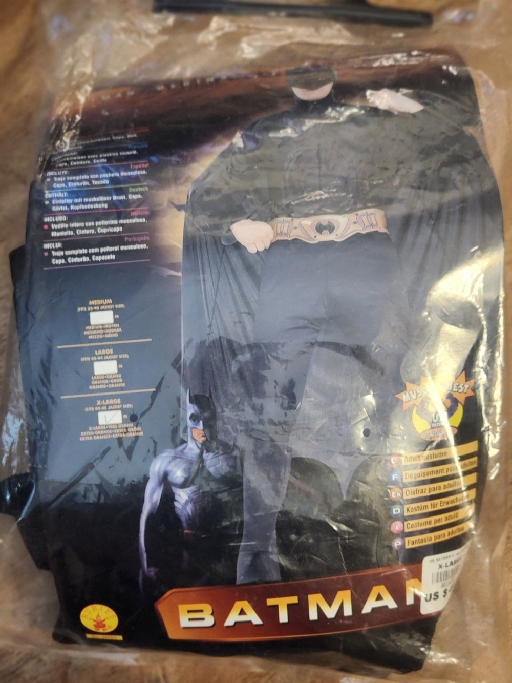 NWT Mens Batman Superhero Costume